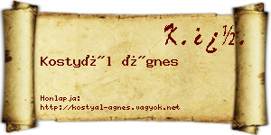 Kostyál Ágnes névjegykártya