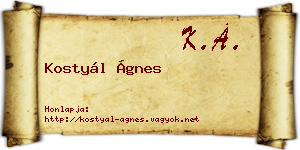 Kostyál Ágnes névjegykártya