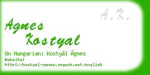 agnes kostyal business card